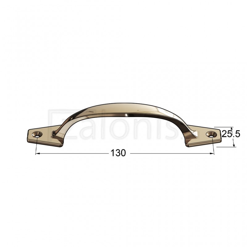 HANDLE WITH EXTERNAL SCREWS 130 / GOLD